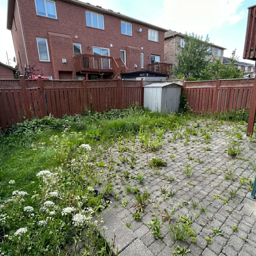 Before lawn care — Byron Ontario yard